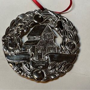 Gorham Silver Plated Our New Home 1996 Wreath Ornament Vintage, Discontinued